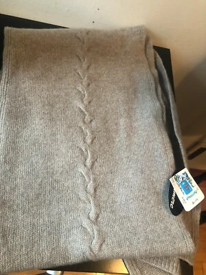NOVO cachecol de malha Portolano 100% cashmere acastanhado  - Imagem 1 de 3
