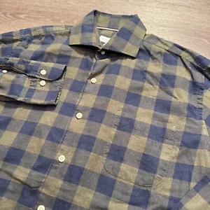 Peter Millar Shirt Mens Medium Plaid Flannel Cotton Long Sleeve Button Casual - Picture 1 of 7