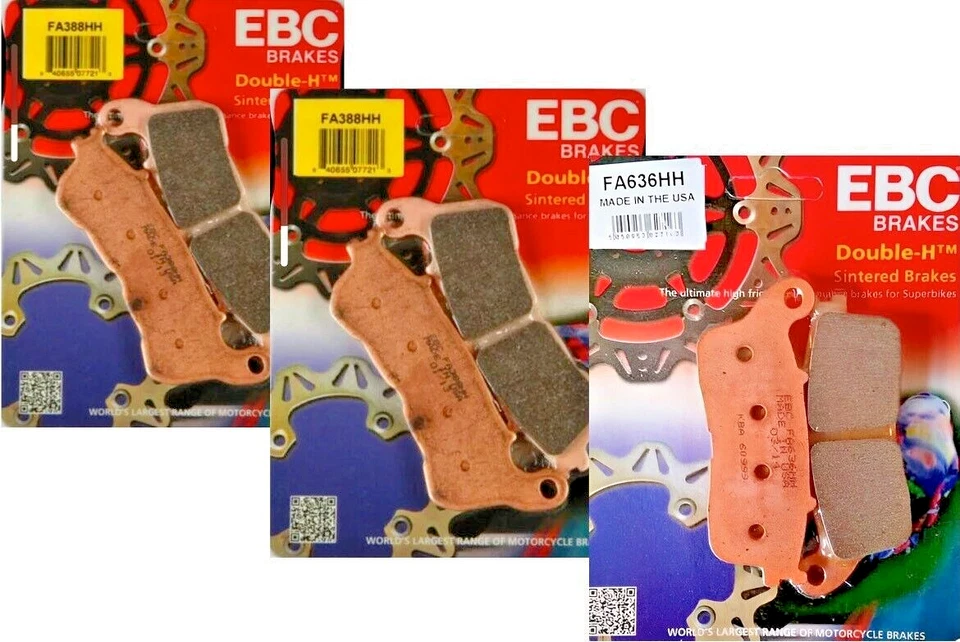 3 CONJUNTOS DE PASTILLAS DE FRENO DELANTERAS + TRASERAS EBC HH HONDA VFR1200 - FA388HH + FA636HH Foto 1 de 1