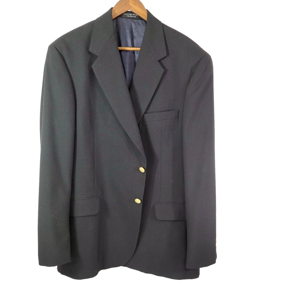 Blazer Croft Barrow Negro Para Hombre 44-Long Botones Latón Texturizado Todo el Año NUEVO Foto 1 de 4