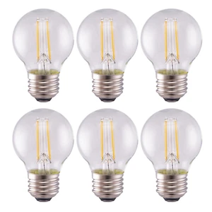6 Pack LED Filament Bulbs 5.5W Globe G16.5 120V Medium E26 Base 4000K Cool White - Picture 1 of 6