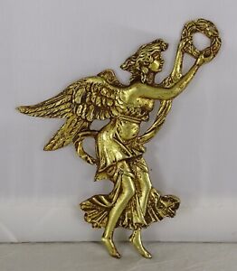 Antique French Gilded Bronze Furniture Decoration Winged Woman