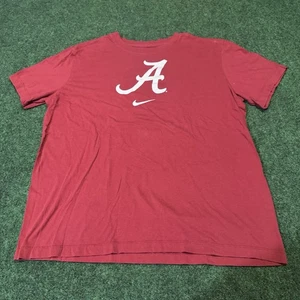 Nike Alabama Crimson Tide Tee Men’s Large Red T-Shirt Logo Swoosh NCAA - Picture 1 of 5