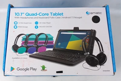 Ematic EGQ235SK 16GB, Wi-Fi, 10 in LCD, 1.2 GHZ Quad-Core Processor, Android 7.1 - Image 1 of 4