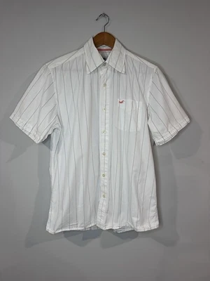 Y2K Hollister Short Sleeve Stripe Button Up Shirt Mens Large Vintage Preppy Surf - Image 1 of 4