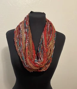 Colorful Stripe Bohemian Infinity Scarf - Picture 1 of 7