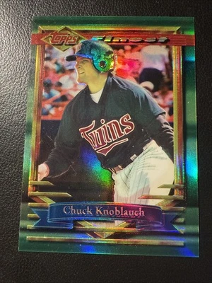 Topps Finest Refractor #324 1994 Chuck Knoblauch Minnesota Twins Foto 1 de 2