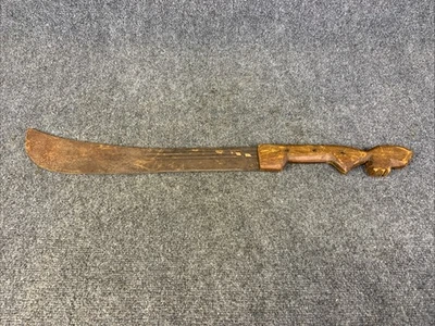 Machete vintage Jamaica Robert Mole & Sons Birmingham mango de madera tallada Foto 1 de 4