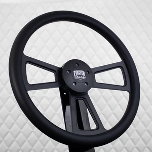 (T06) 18" Black Aluminum Steering Wheel Big Rig Black Vinyl Freightliner 2007+ - Picture 1 of 11