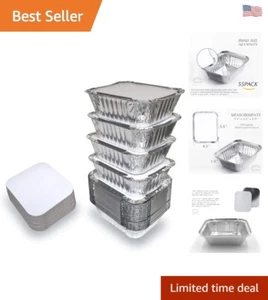 55er Pack Praktische Einweg Aluminiumfolie Behälter - 1 Pfund Pfannen zum Herausnehmen - Bild 1 von 9