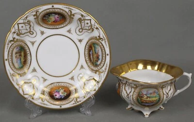 Wunderschöne Karlsbader oder Schlaggenwalder Tasse mit Untertasse – Handbemalt - Bild 1 von 4