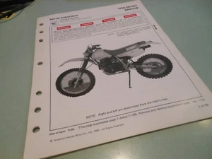 NOS OEM Honda 1986 XR600R Set-Up Instructions Manual - Picture 1 of 5