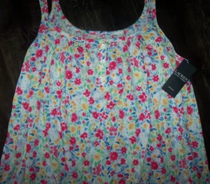NWT Ralph Lauren WHITE/PINK/BLUE/YELLOW FLORAL Double-Strap 36" Nightgown 2X - Picture 1 of 4