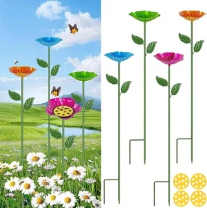 4 Pcs Colorful Flower - shaped Metal Bee Watering Stations for Garden - Picture 1 of 43