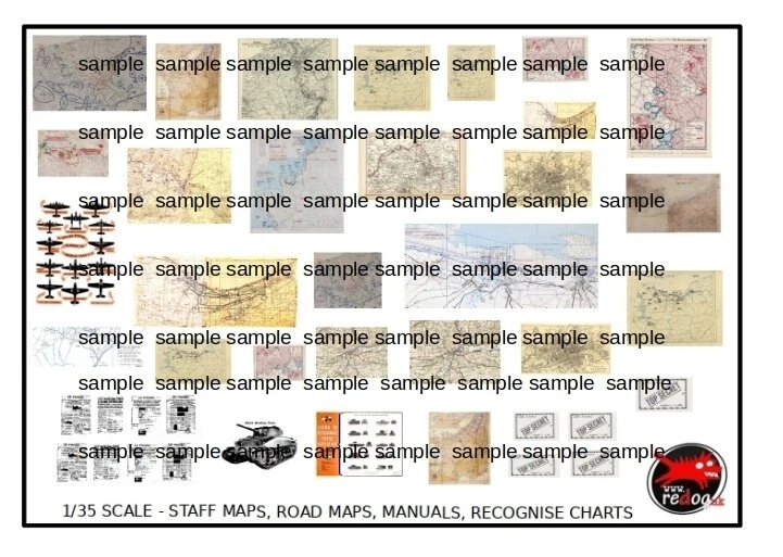 Redog 1:35 - WWII Staff / abgelegt, Militärkarten / Diorama Zubehör / P1