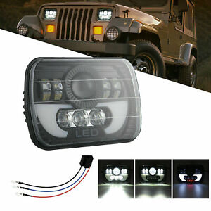 7x6 5X7 120W LED DRL Hi/Lo Beam Headlight For Jeep Wrangler YJ GMC Chevy Express