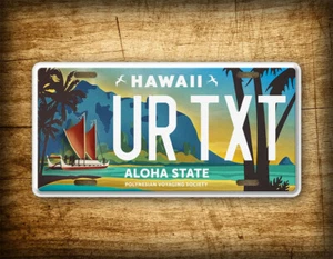 Placa de licencia de viaje polinesia de Hawai personalizada 6x12 etiqueta automática personalizada - Imagen 1 de 6