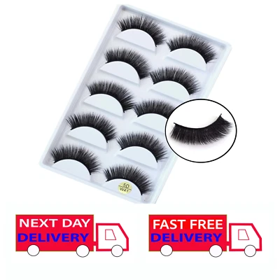 EVERESTBEAUTYⓇ 2x5 Pairs False Eyelashes Long Thick Natural Fake Eye Lashes Set Mink Makeup