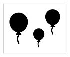 Birthday Balloon Stencil Single Celebration Party 8" x 10" Reusable Sheet S1159
