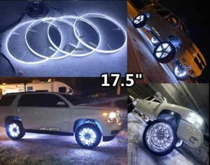 4x 17.5'' Double Row White LED Strobe Wheel Rim Lights Remote+Switch Control Set - Bild 1 von 16