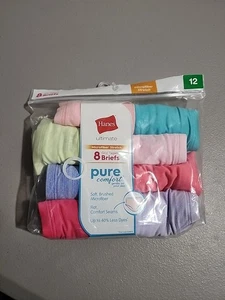Hanes Girl's Pure Comfort Microfiber Underwear Cotton 8 Pk Size 12 Multicolor  - Picture 1 of 10