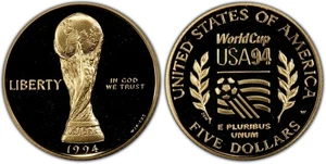 1994 $5 Commemorative Gold Proof (World Cup) - .2418 oz. AGW - Picture 1 of 1