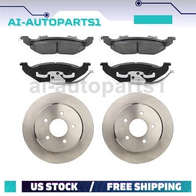 Juego de rotores de freno trasero + pastillas de freno para Ford Crown Victoria 1992 1993 1994 1995 Foto 1 de 4