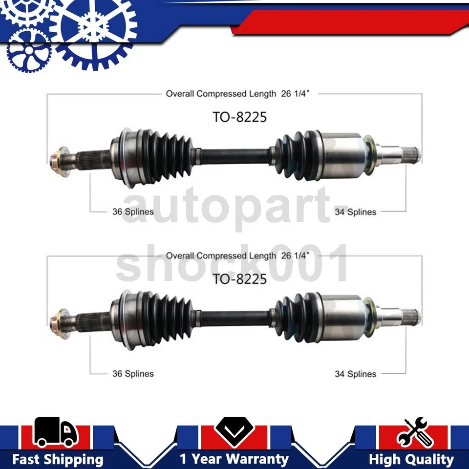 2 juntas de eje delanteras TrakMotive CV para Lexus LX570 2017 2016 2015 2014 Foto 1 de 3