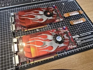 TWIN ATI Radeon 2600XT 256MB PCI-E Dual DVI Graphics Cards with Cross Fire link - Picture 1 of 2
