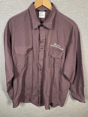 Delta Airlines Airport Customer Service Employee Red Button-up Made In US Sz 2XL - Image 1 of 4