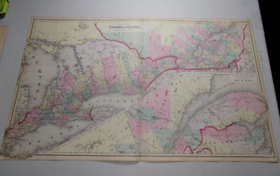 1881 Mapa por Gray / ONTÁRIO, QUEBEC, b/w TERRITÓRIO DO ALASCA E LESTE DO CANADÁ - Imagem 1 de 3