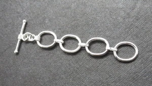 2 Pieces Toggle Clasp With Extender Rings 12mm Oval Bali Silver Bead Clasp Hook - Picture 1 of 3