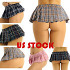 Us_sexy Womens Plaid Schoolgirl Skirt Pleated Mini Dress Clubwear Party Costume