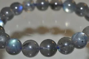 7.8" "Color Play/AAAA"~Madagascar Blue Fire LABRADOR SPECTROLITE Bracelet H1337 - Picture 1 of 10