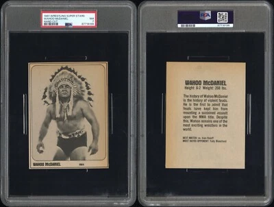 PSA 7 1981 Superestrellas de Lucha Corte a Mano Wahoo McDaniel POP1 Tres↑ Foto 1 de 2