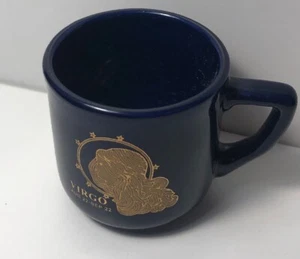 Blue Virgo Espresso Shot Mug With Golden Virgo Horoscope - Picture 1 of 4