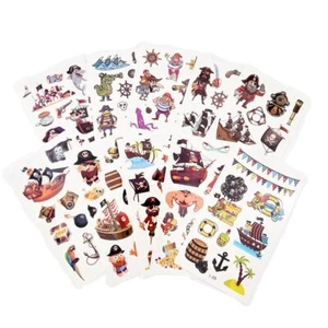 10 Blatt Kinder Cartoon Pirat Temporäre Tattoos für Jungen Mädchen Party Gastgeschenk Angebot - Bild 1 von 8