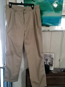 Geoffrey Beene Anzughose Herren Khaki - Waschbar Wolle - Größe W34 L32 - Bild 1 von 3