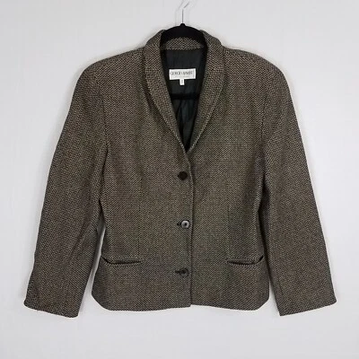 Giorgio Armani Le Collezioni Women's Blazer 40/6 Wool Herringbone Italy 3-Button - Изображение 1 из 4