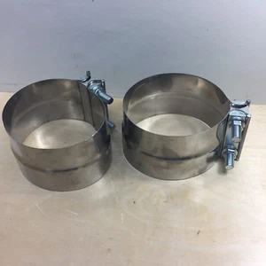 LOTE DE 2 ABRAZADERAS DE TUBO SIN MARCA TORCTITA REALIZADAS JUNTA DE REGAZO CEPILLADA ACERO INOXIDABLE - Imagen 1 de 5
