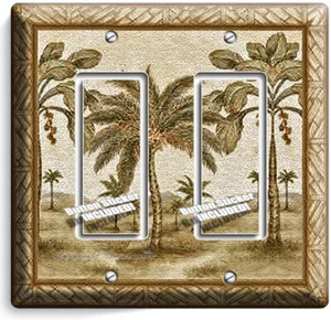 EXOTIC PARADISE ISLAND PALMEN DOPPEL DECORA WIPPE LICHTSCHALTER ABDECKPLATTEN - Bild 1 von 1
