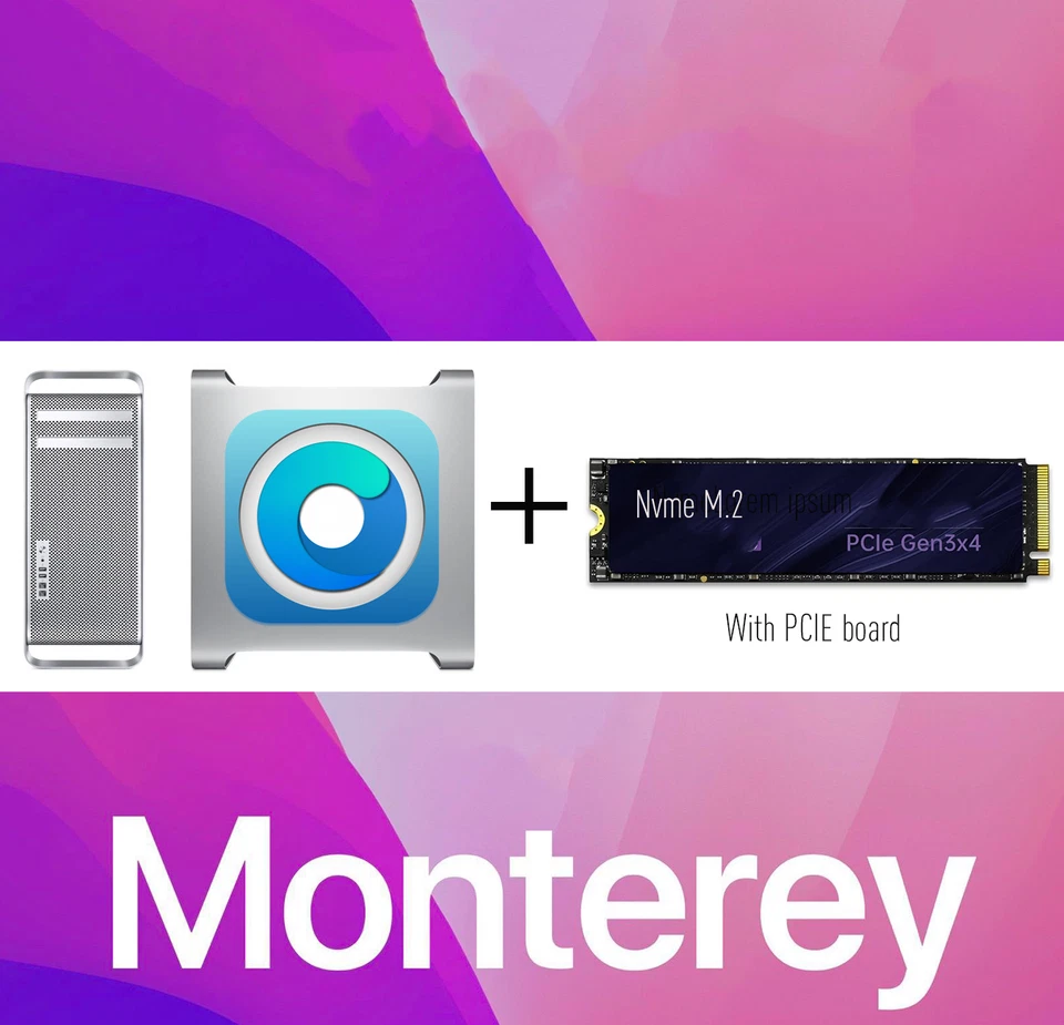 OSX Monterey 12.7.4. for Mac Pro 2009-12 +4,1 + 5,1 [New NVME M.2] - Image 1 of 2