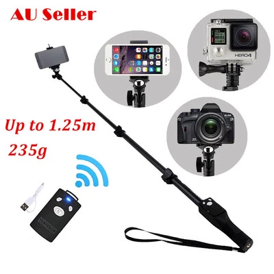 New Yt-1288 Selfie Sticks Bluetooth Extendable Handheld Monopod 1/4" Mount AU OZ - image 1 of 4