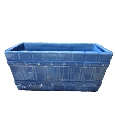 Blue Ornate Planter Rectangular By Wardle Reg No 69050 - 20.5cm X 10cm X 9.5cm - Image 1 of 4