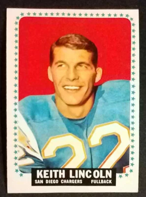 1964 Topps #164 Keith Lincoln San Diego Chargers NR-MINT - Image 1 of 2