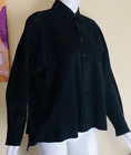 NEW Eskandar Sz 0 BLACK Suede 100% Leather Lux Boxy Shirt Jacket Hi-Low