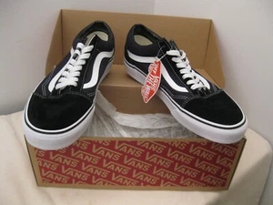 Vans Canvas & Suede Black & White Skate Men's Shoes Size 10 507698 Low Top Lace - Picture 1 of 12
