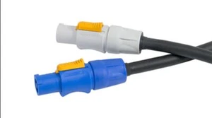 PowerCON Blue/Grey Extension Cable 14AWG, 2.5 ft - Picture 1 of 8