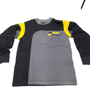 Nike Boy's Small Gray Black Polyester Padded Elbow Performance Jersey Top Shirt - Picture 1 of 14