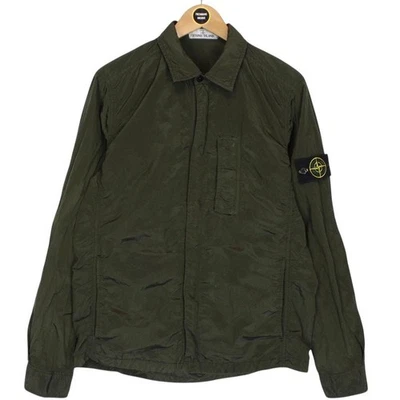 Stone Island SS 2018 Caqui Verde Cremallera Completa Nylon Metal Sobrecamisa Chaqueta Foto 1 de 4